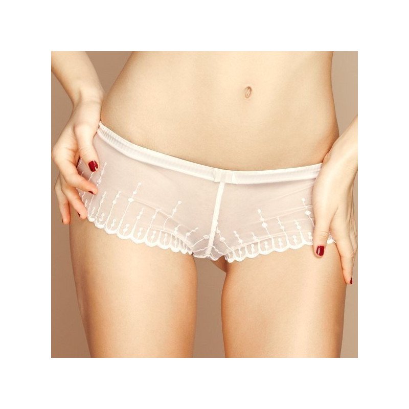 LOU PARIS Shorty Femme Microfibre PETILLANTE Blanc