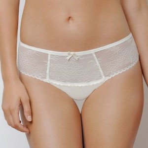 Boxer en dentelle ivoire femme