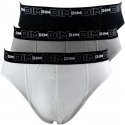 DIM 3 Slips Homme Coton STRETCH Gris plomb Rouge chili Noir