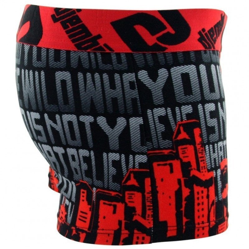 DJEMBE Boxer Homme Coton WILD Rouge