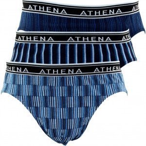 ATHENA Lot 3 Slips Homme Coton TONIC Bleu