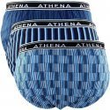 ATHENA Lot 3 Slips Homme Coton TONIC Bleu