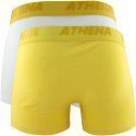 ATHENA Lot de 2 Boxers Homme Coton FLUOMIX Jaune Blanc