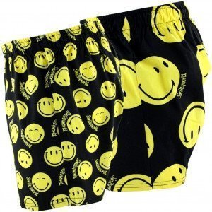SMILEY WORLD Lot de 2 Caleçons Homme Coton SHORTS Noir