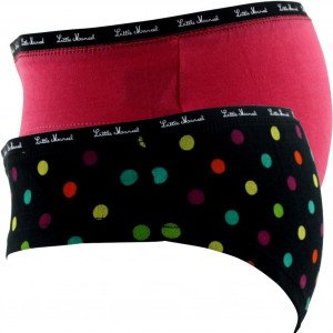 LITTLE MARCEL Lot de 2 Shortys Fille Coton MOTIFC Pois Rose