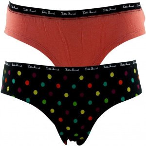 LITTLE MARCEL Lot de 2 Shortys Fille Coton MOTIFC Pois Abricot
