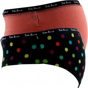 LITTLE MARCEL Lot de 2 Shortys Fille Coton MOTIFC Pois Abricot