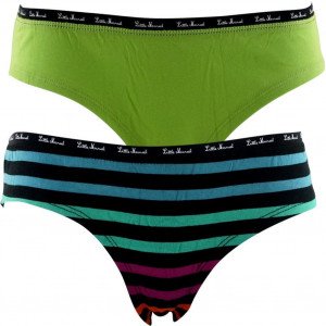 LITTLE MARCEL Lot de 2 Shortys Fille Coton MOTIFC Rayé Vert