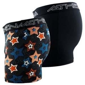 ATHENA Lot 2 Boxers Homme Microfibre GRAPHIC Gris Noir