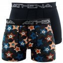 ATHENA Lot 2 Boxers Homme Microfibre GRAPHIC Gris Noir