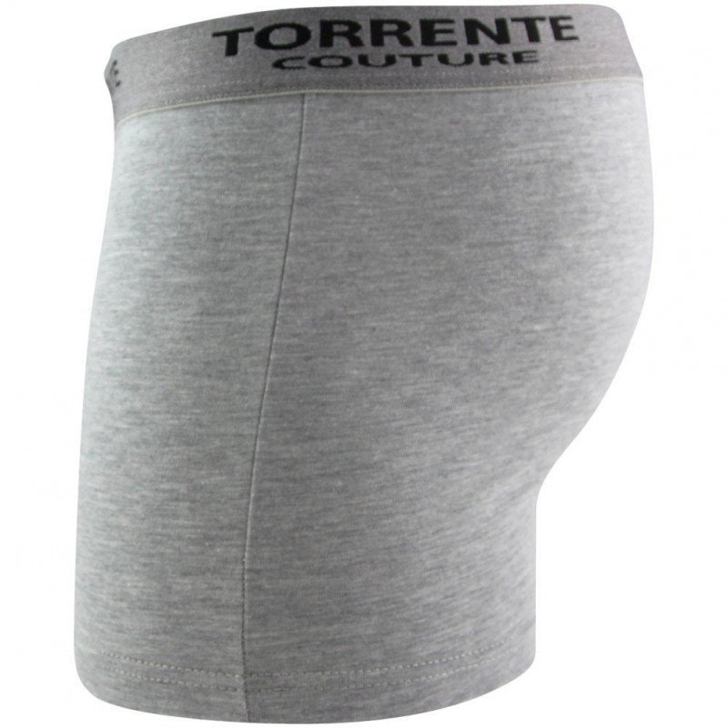 TORRENTE COUTURE Boxer Homme Coton CLASSIC Gris chiné