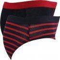 LITTLE MARCEL Lot de 2 Slips Garçon Coton RAYURES Marine Rouge