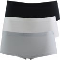 DIM Lot de 3 Boxers Femme Coton Stretch LESUNIS Noir Blanc Gris