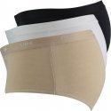 DIM Lot de 3 Boxers Femme Coton Stretch LESUNIS Blanc Pêche Noir