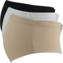 DIM Lot de 3 Boxers Femme Coton Stretch LESUNIS Blanc Pêche Noir