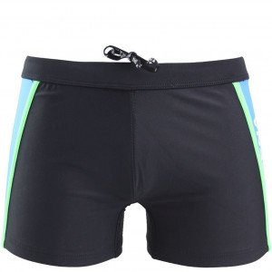 ATHENA Boxer Bain Moulant Homme CONSTRUCTION Noir Turquoise