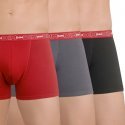 DIM Lot 3 Boxers Homme Coton STRETCH Gris plomb Rouge chili Noir