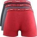 DIM Lot 3 Boxers Homme Coton STRETCH Gris plomb Rouge chili Noir