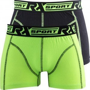 RX SPORT Lot de 2 Boxers Homme Coton 365 Vert Noir