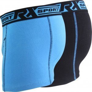 RX SPORT Lot de 2 Boxers Homme Coton 365 Bleu Noir