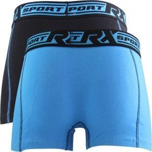 RX SPORT Lot de 2 Boxers Homme Coton 365 Bleu Noir
