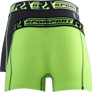 RX SPORT Lot de 2 Boxers Homme Coton 365 Vert Noir