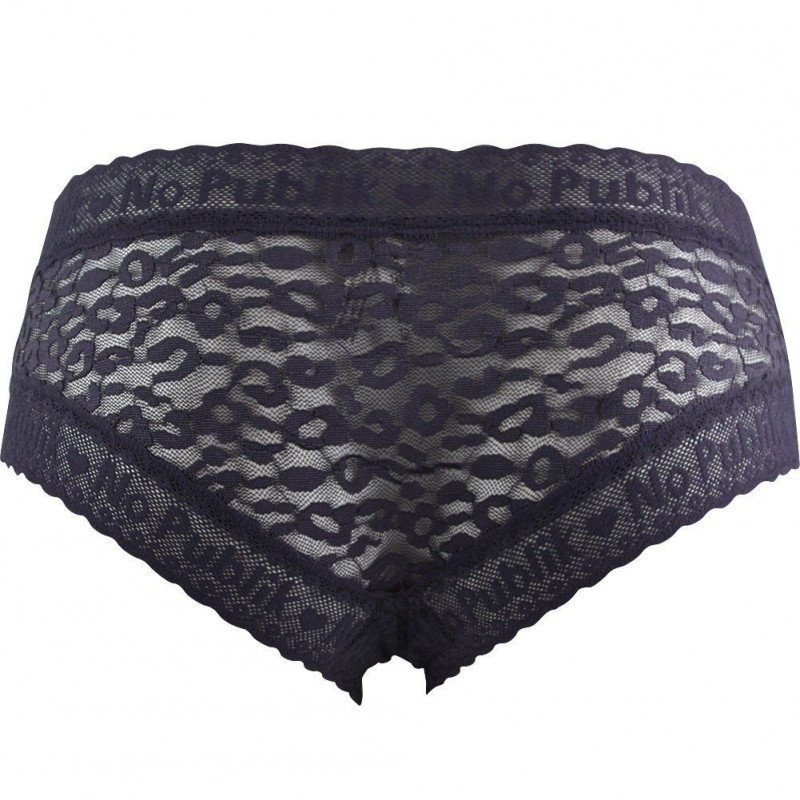 NO PUBLIK Shorty Femme Dentelle LEOPARD Anthracite