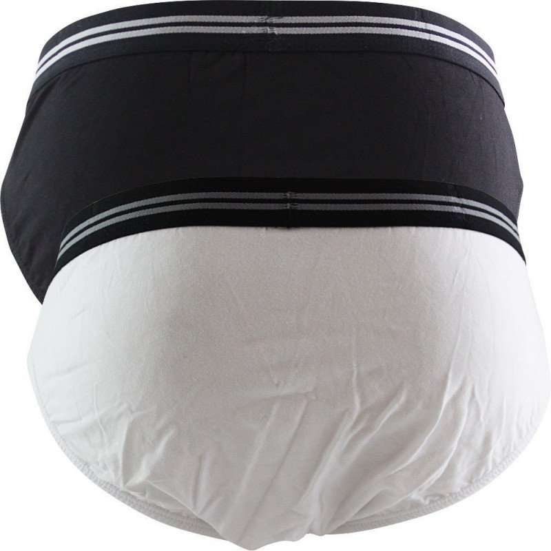 DJEMBE Lot de 2 Slips Homme Coton GENTLEMANX2 Blanc Noir