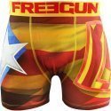 FREEGUN Boxer Homme Microfibre CATPLA Jaune Rouge