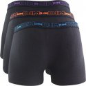 DIM Lot 3 Boxers Homme Coton STRETCH Noir ceinture colorée