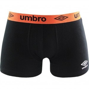 UMBRO Boxer Homme Coton BCASS3 Noir Orange