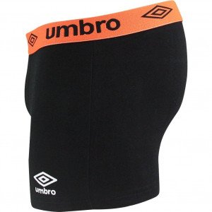 UMBRO Boxer Homme Coton BCASS3 Noir Orange