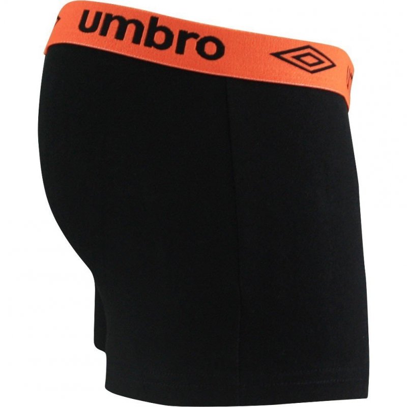 UMBRO Boxer Homme Coton BCASS3 Noir Orange