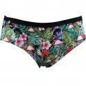 NO PUBLIK Shorty Femme Microfibre FLAMINGO Vert ceinture Noir