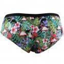 NO PUBLIK Shorty Femme Microfibre FLAMINGO Vert ceinture Noir