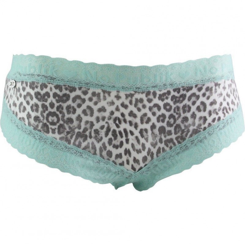 NO PUBLIK Shorty Femme Microfibre Dentelle PANTHERE Ciel
