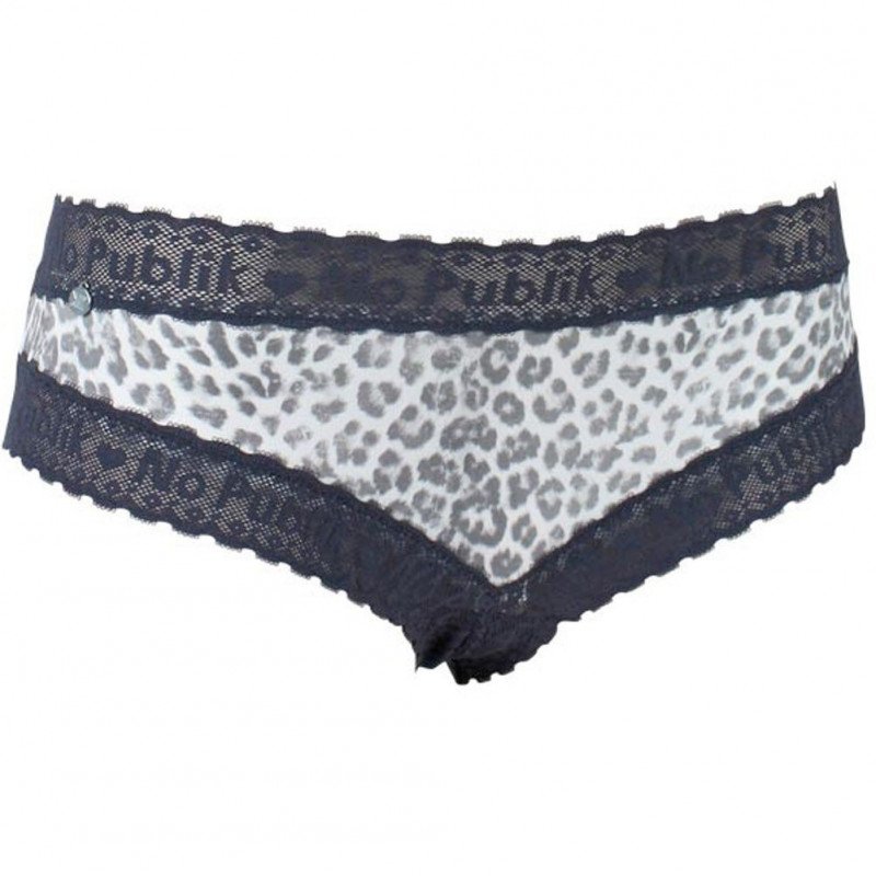 NO PUBLIK Shorty Femme Microfibre Dentelle PANTHERE Anthracite