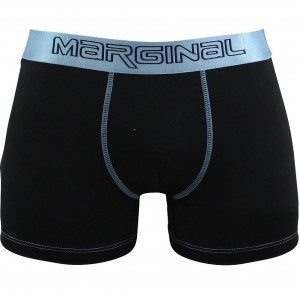 MARGINAL Boxer Homme Microfibre TRAVIS Noir Bleu