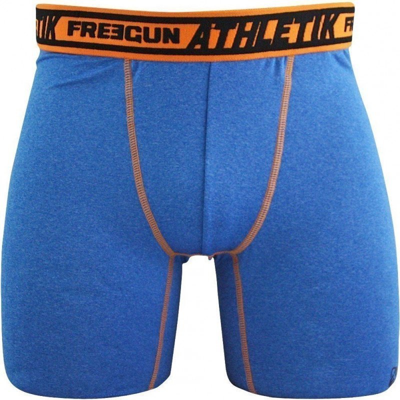 FREEGUN Boxer Long Homme Microfibre ATH Bleu Orange AKTIV