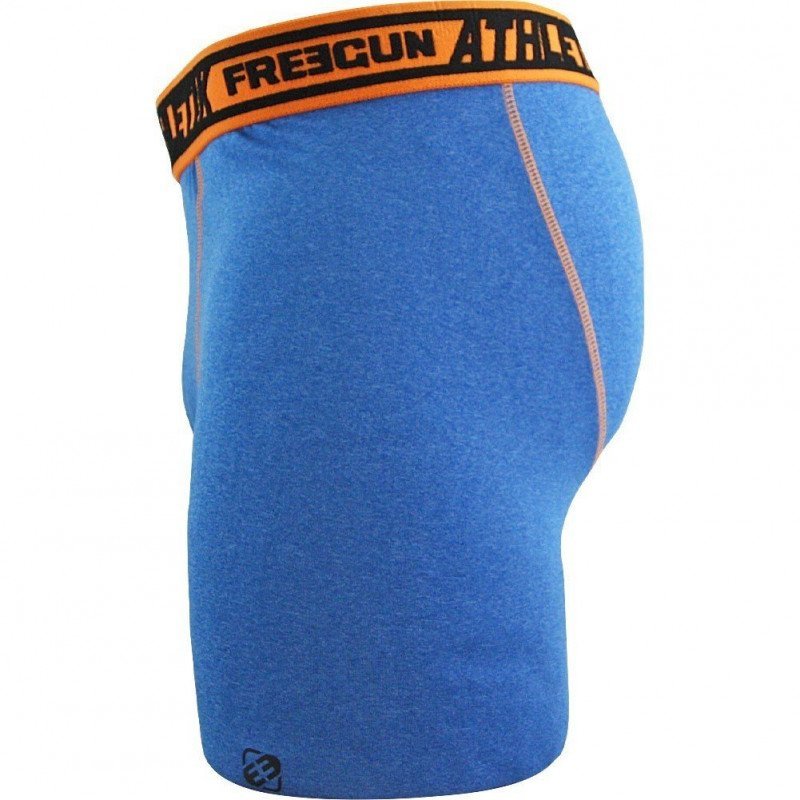 FREEGUN Boxer Long Homme Microfibre ATH Bleu Orange AKTIV