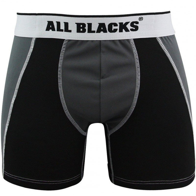 ALL BLACKS Boxer Homme Microfibre TEK Noir ceinture Blanc