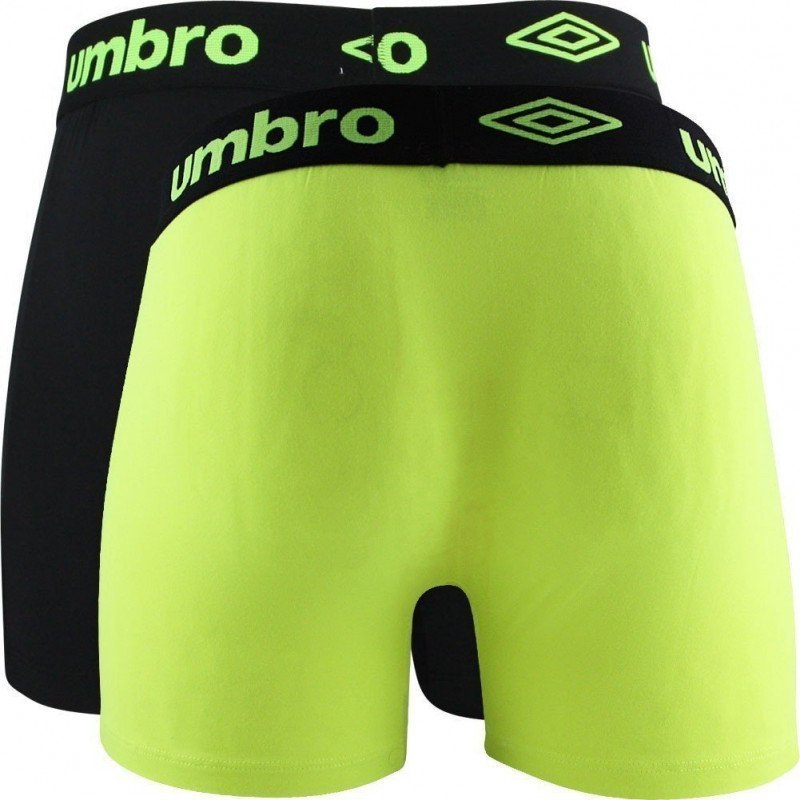 UMBRO Lot de 2 Boxers Homme Microfibre BMX2SOFT Jaune Noir