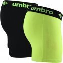 UMBRO Lot de 2 Boxers Homme Microfibre BMX2SOFT Jaune Noir