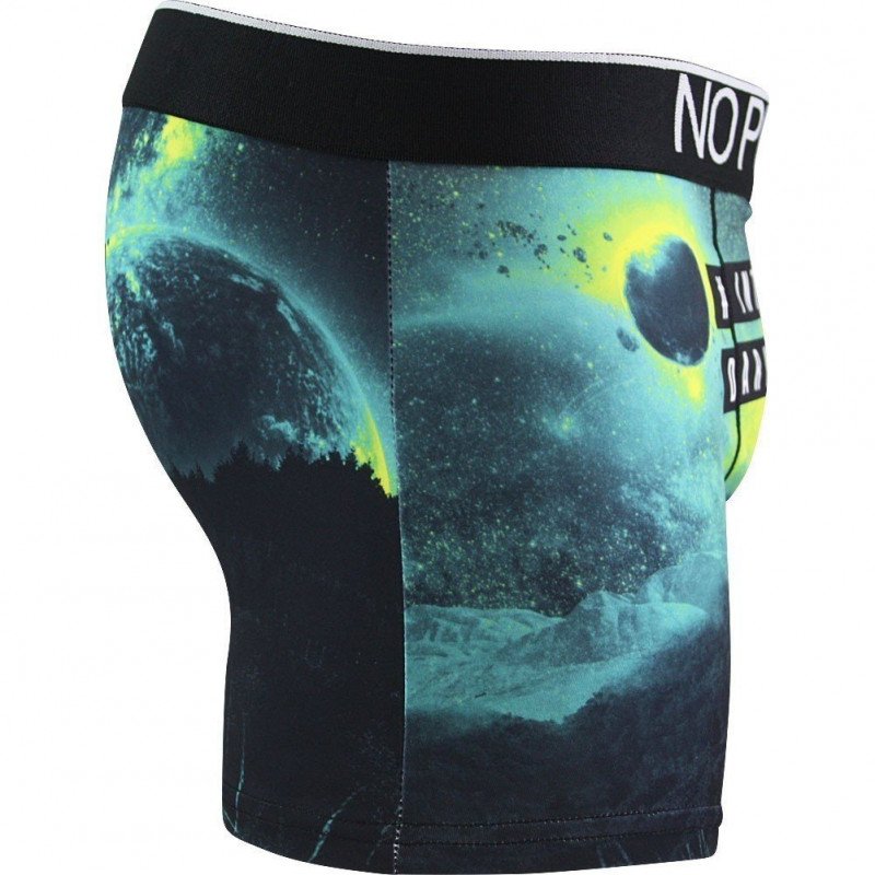 NO PUBLIK Boxer Homme Microfibre DARKNESS Noir Vert