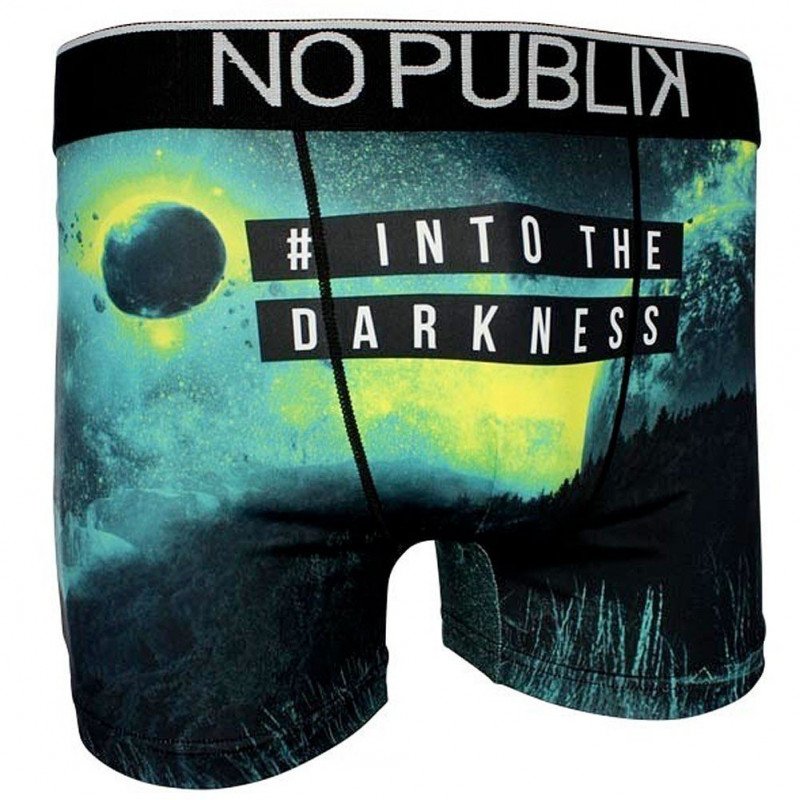 NO PUBLIK Boxer Homme Microfibre DARKNESS Noir Vert