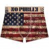 NO PUBLIK Boxer Garçon Microfibre USA FLAG SKULLS Rouge Beige