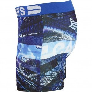 CAPSTER'S OFFICIAL Boxer Homme Microfibre CIT Bleu Blanc
