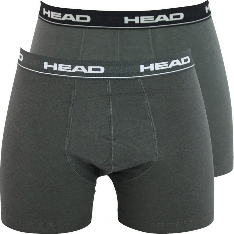 HEAD Lot de 2 Boxers Homme Coton BASIC PACK Anthracite