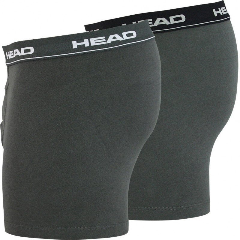 HEAD Lot de 2 Boxers Homme Coton BASIC PACK Anthracite