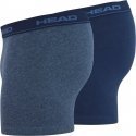 HEAD Lot de 2 Boxers Homme Coton BASIC PACK Bleu chiné marine